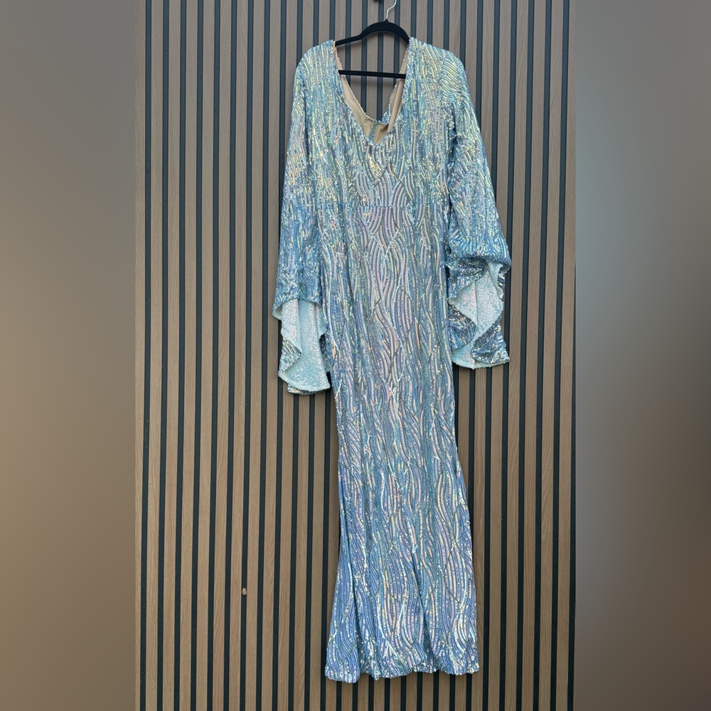 Blue and Silver Sequin Dress
